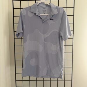 Nike Men's Patterned Gray Polo Shirt